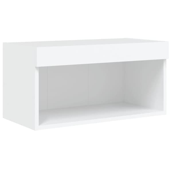 vidaXL tv-bord med LED-lys 60x30x30 cm hvid