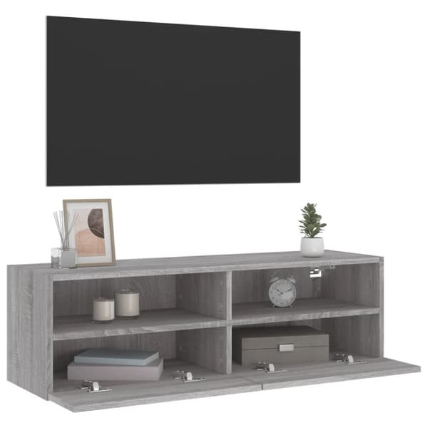 vidaXL TV-seinäkaappi harmaa Sonoma 100x30x30 cm tekninen puu