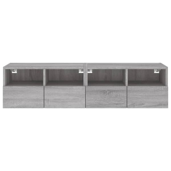 vidaXL Vegghengte TV-benker 2 stk grå sonoma 60x30x30cm konstruert tre