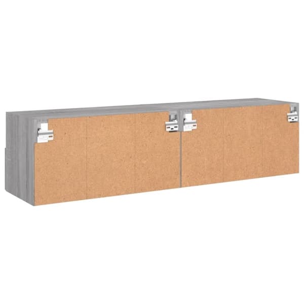 vidaXL Vegghengte TV-benker 2 stk grå sonoma 60x30x30cm konstruert tre