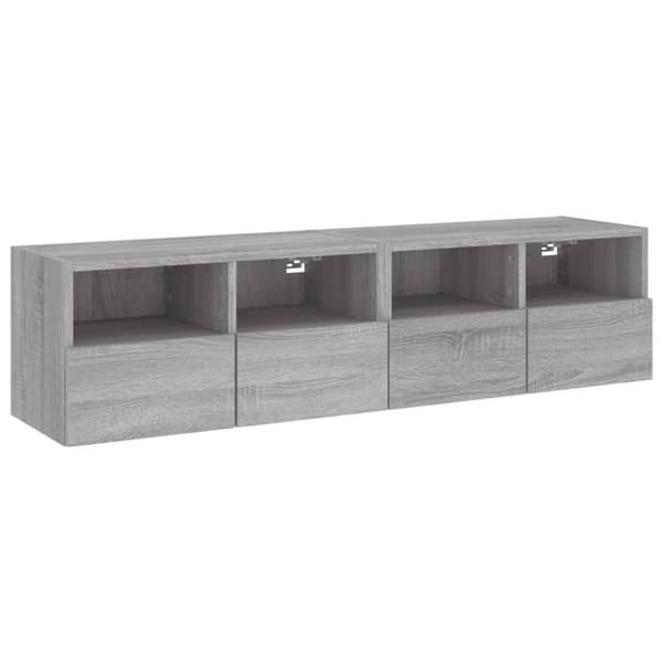 vidaXL Vegghengte TV-benker 2 stk grå sonoma 60x30x30cm konstruert tre