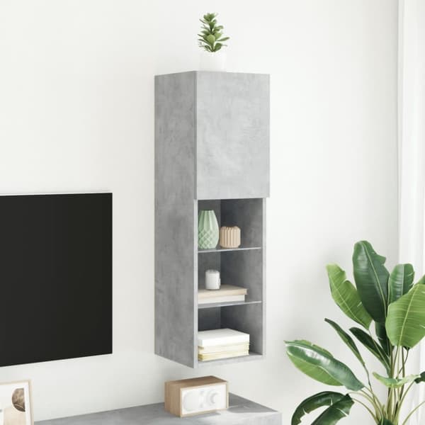 vidaXL TV-taso LED-valoilla betoninharmaa 30,5x30x102 cm