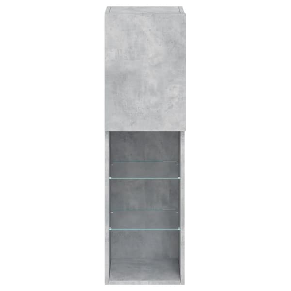 vidaXL TV-taso LED-valoilla betoninharmaa 30,5x30x102 cm