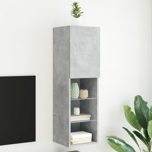 vidaXL TV-taso LED-valoilla betoninharmaa 30,5x30x102 cm