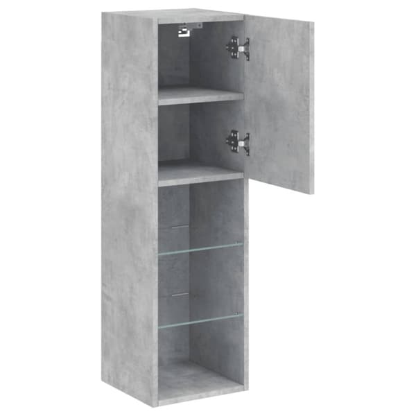 vidaXL TV-benk med LED-lys betonggrå 30,5x30x102 cm