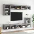 Miniatyrbilde 4 av 11: vidaXL TV-benk med LED-lys grå sonoma 80x30x30 cm