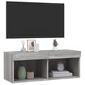 Miniatyrbilde 6 av 11: vidaXL TV-benk med LED-lys grå sonoma 80x30x30 cm