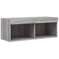Miniatyrbilde 7 av 11: vidaXL TV-benk med LED-lys grå sonoma 80x30x30 cm