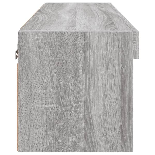 vidaXL TV-benk med LED-lys grå sonoma 80x30x30 cm