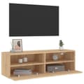Miniatyrbilde 4 av 11: vidaXL Vegghengt TV-benk sonoma eik 100x30x30 cm konstruert tre