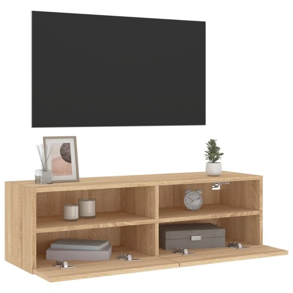 vidaXL Vegghengt TV-benk sonoma eik 100x30x30 cm konstruert tre