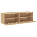 Miniatyrbilde 5 av 11: vidaXL Vegghengt TV-benk sonoma eik 100x30x30 cm konstruert tre