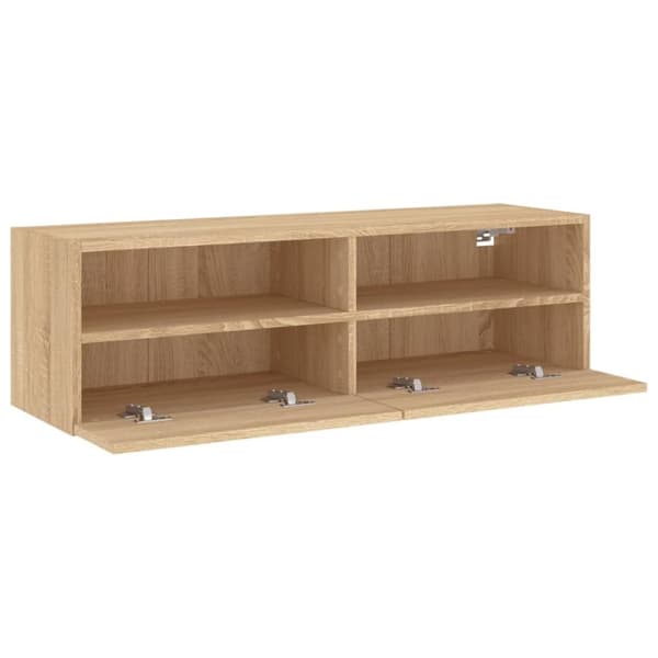 vidaXL Vegghengt TV-benk sonoma eik 100x30x30 cm konstruert tre