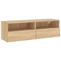Miniatyrbilde 1 av 11: vidaXL Vegghengt TV-benk sonoma eik 100x30x30 cm konstruert tre