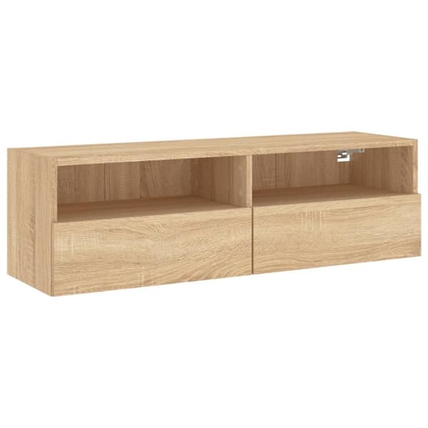 vidaXL Vegghengt TV-benk sonoma eik 100x30x30 cm konstruert tre