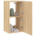 Miniatyrbillede 6 af 11: vidaXL væghængt tv-bord med LED-lys 40,5x35x80 cm sonoma-eg