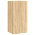 Miniatyrbillede 7 af 11: vidaXL væghængt tv-bord med LED-lys 40,5x35x80 cm sonoma-eg
