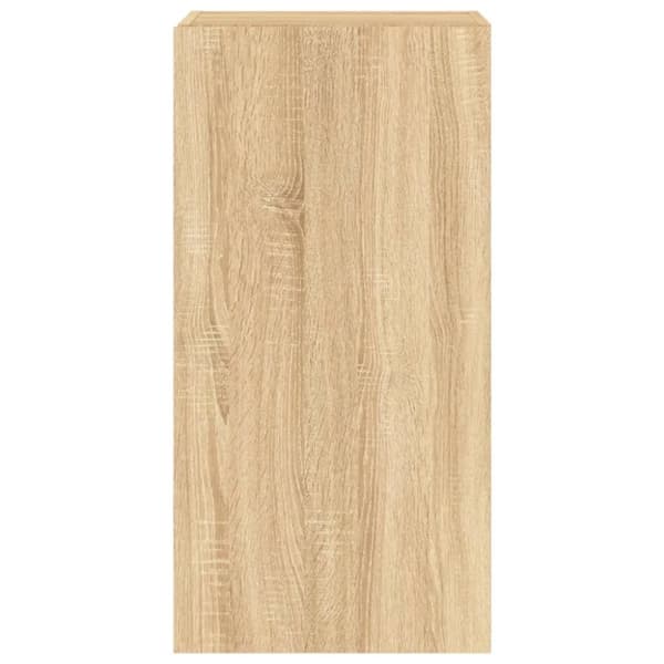 vidaXL væghængt tv-bord med LED-lys 40,5x35x80 cm sonoma-eg