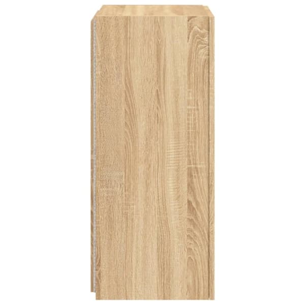 vidaXL væghængt tv-bord med LED-lys 40,5x35x80 cm sonoma-eg