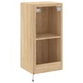 Miniatyrbillede 11 af 11: vidaXL væghængt tv-bord med LED-lys 40,5x35x80 cm sonoma-eg