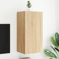 Miniatyrbillede 1 af 11: vidaXL væghængt tv-bord med LED-lys 40,5x35x80 cm sonoma-eg