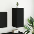 Pikkukuva 5 / 11: vidaXL TV-seinäkaappi LED-valoilla musta 30,5x35x70 cm