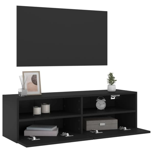 vidaXL Vegghengt TV-benk svart 100x30x30 cm konstruert tre