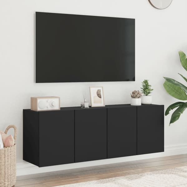 vidaXL Veggmonterte TV-benker 2 stk svart 60x30x41 cm