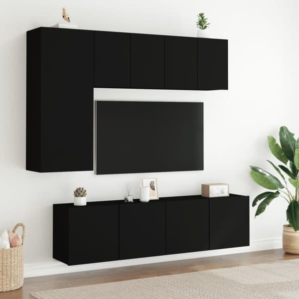 vidaXL Veggmonterte TV-benker 2 stk svart 60x30x41 cm