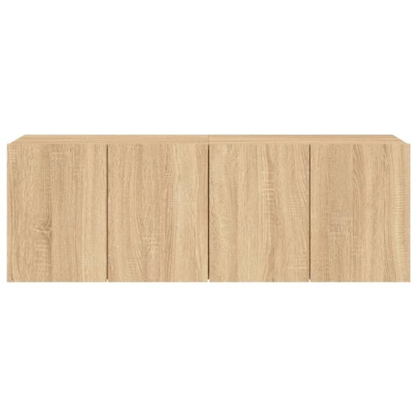 vidaXL Veggmonterte TV-benker 2 stk sonoma eik 60x30x41 cm