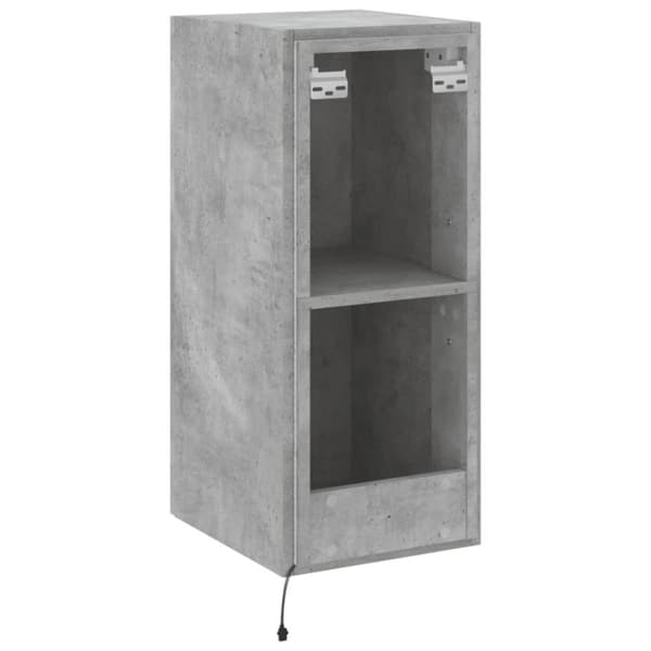 vidaXL Väggmonterad tv-bänk LED betonggrå 30,5x35x70 cm