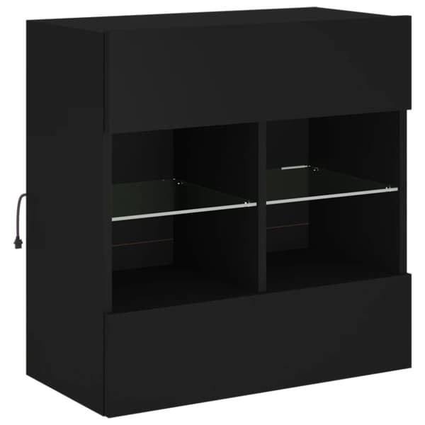 vidaXL Vegghengt TV-benk med LED svart 58,5x30x60,5 cm