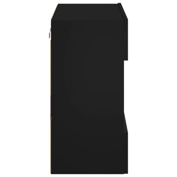 vidaXL Vegghengt TV-benk med LED svart 58,5x30x60,5 cm