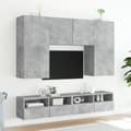 Miniatyrbilde 3 av 11: vidaXL Vegghengt TV-benk betonggrå 100x30x30 cm konstruert tre