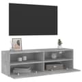 Miniatyrbilde 4 av 11: vidaXL Vegghengt TV-benk betonggrå 100x30x30 cm konstruert tre