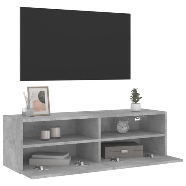 vidaXL Vegghengt TV-benk betonggrå 100x30x30 cm konstruert tre