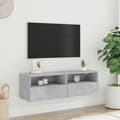 Miniatyrbilde 2 av 11: vidaXL Vegghengt TV-benk betonggrå 100x30x30 cm konstruert tre