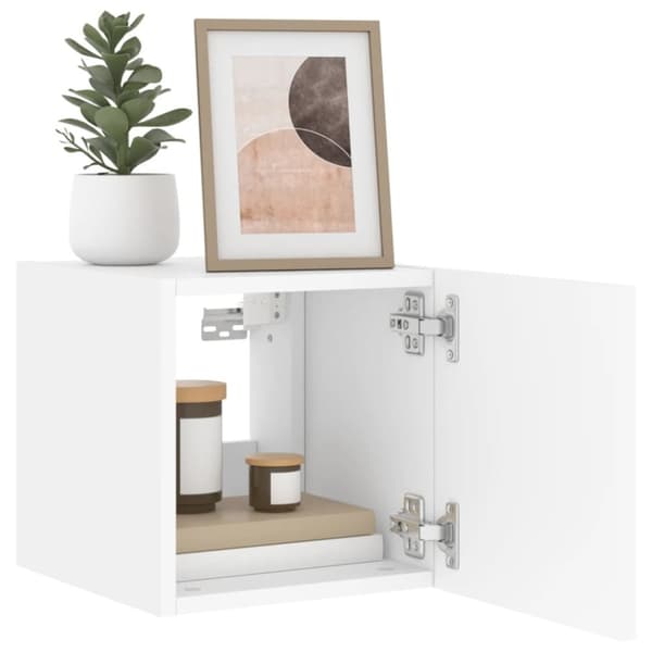 vidaXL TV-seinäkaapit LED-valoilla 2 kpl valkoinen 30,5x35x30 cm