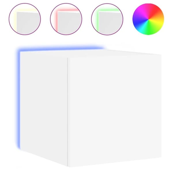 vidaXL TV-seinäkaapit LED-valoilla 2 kpl valkoinen 30,5x35x30 cm