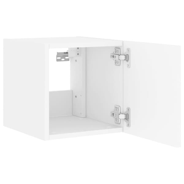 vidaXL TV-seinäkaapit LED-valoilla 2 kpl valkoinen 30,5x35x30 cm