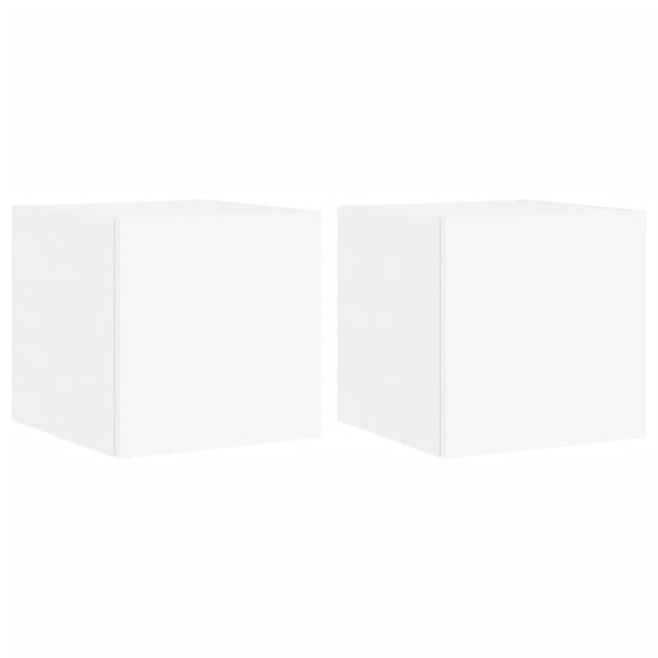 vidaXL TV-seinäkaapit LED-valoilla 2 kpl valkoinen 30,5x35x30 cm