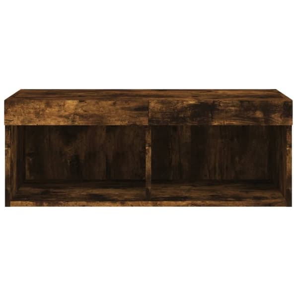 vidaXL TV-benk med LED-lys røkt eik 80x30x30 cm