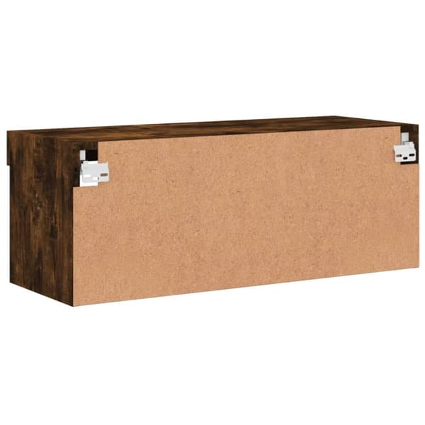 vidaXL TV-benk med LED-lys røkt eik 80x30x30 cm