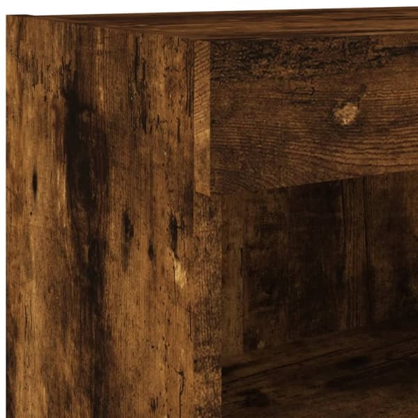 vidaXL TV-benk med LED-lys røkt eik 80x30x30 cm