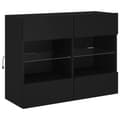 Miniatyrbilde 3 av 11: vidaXL Vegghengt TV-benk med LED svart 78,5x30x60,5 cm