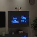 Miniatyrbilde 4 av 11: vidaXL Vegghengt TV-benk med LED svart 78,5x30x60,5 cm