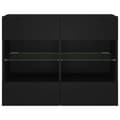 Miniatyrbilde 7 av 11: vidaXL Vegghengt TV-benk med LED svart 78,5x30x60,5 cm
