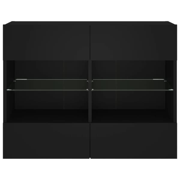 vidaXL Vegghengt TV-benk med LED svart 78,5x30x60,5 cm