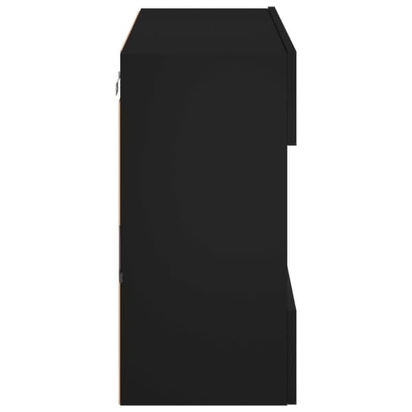 vidaXL Vegghengt TV-benk med LED svart 78,5x30x60,5 cm
