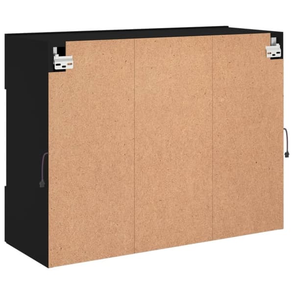 vidaXL Vegghengt TV-benk med LED svart 78,5x30x60,5 cm